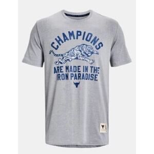 Under Armour Men's Project Rock Champions Short Sleeve T-Shirt Grey Heather Top